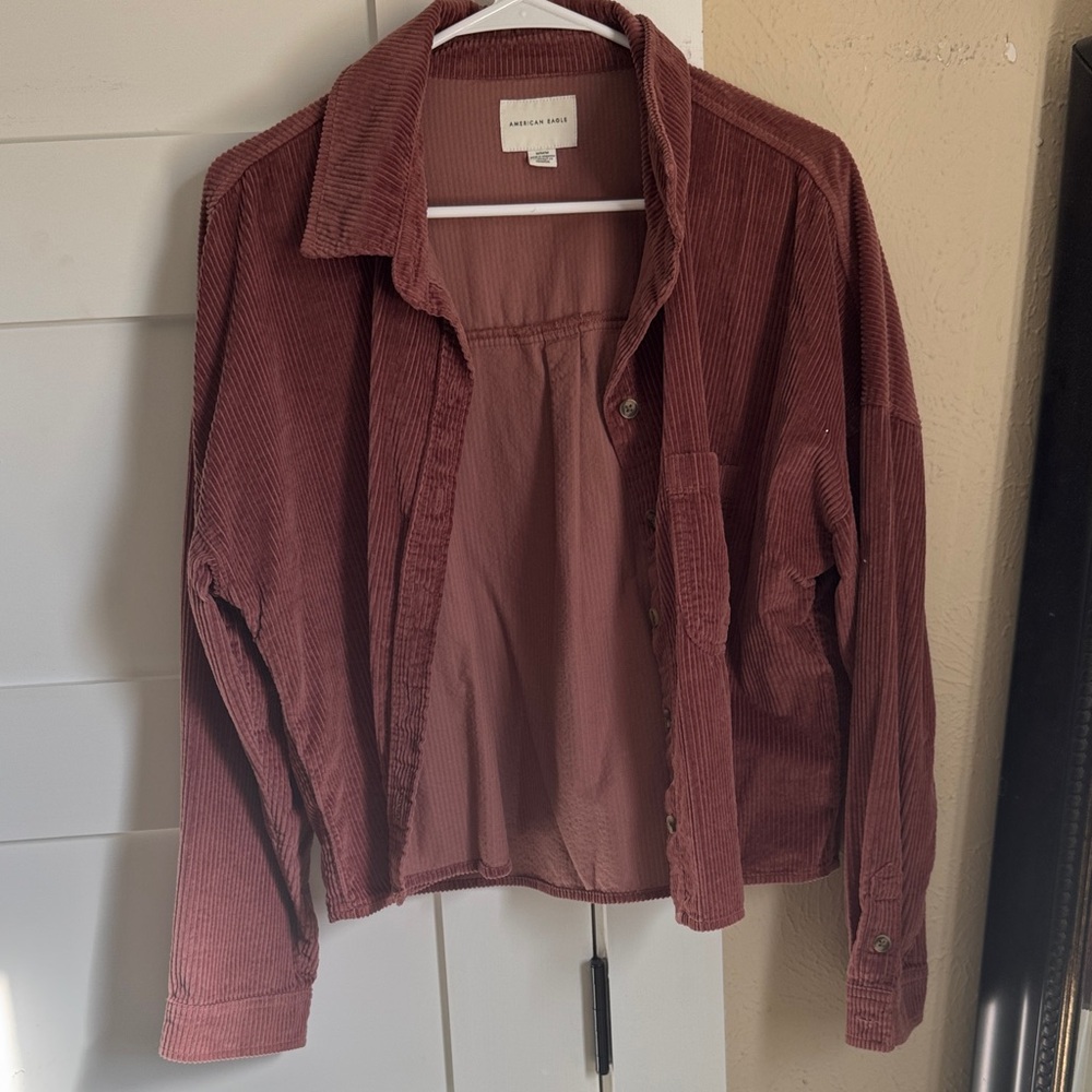 American Eagle Outfitters Women's Corduroy Utility Jacket - Rust